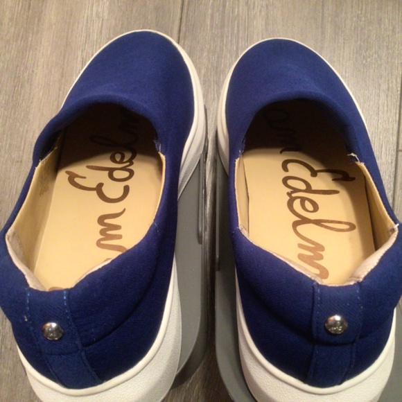 Sam Edelman Nerah Platform Slip-On Sneaker Sz 8.5 Royal Blue - Picture 11 of 16